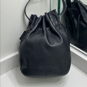 Vintage Coach Delancy Drawstring 4122 Made in USA Black Leather 🖤